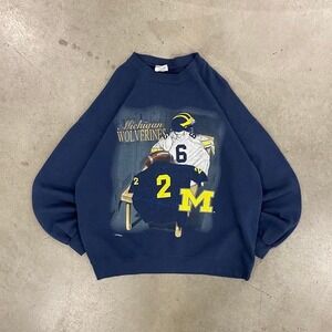 Vintage 90s University of Michigan Wolverines Nutmeg Football Locker Crewneck